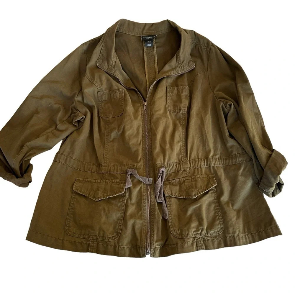 Lane Bryant women's size 14/16 military green utility jacket